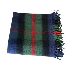 Vintage Cannon Wool Blanket Unisex Plaid Tartan Fringe Throw Cabin Cottage